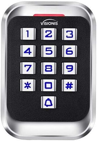 Visionis FPC-5684 VIS-3004 Access Control Indoor + Outdoor Rated IP68 Metal Keypad + Reader Standalone + Wiegand 26, No Software, EM Cards, 1000 Users + Pack of 10 Key Fobs in Saudi Arabia