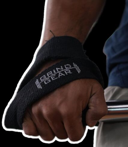 Deadlift Straps, Professional Weight Lifting Wrist Straps, Multipurpose, Heavy Duty Cotton, Black in Saudi Arabia