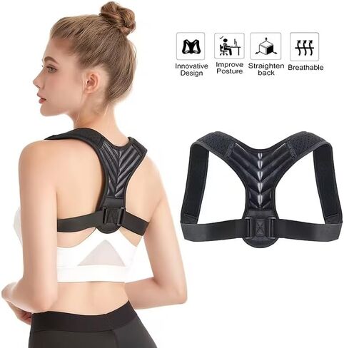 1Pc Adjustable Back Support Exercise Strap for Men & Women - Posture Corrector Belt with Ergonomic Design, Waist Stability, Breathable Polyester Fabric,Professional for Office, Gym, Travel in Saudi Arabia
