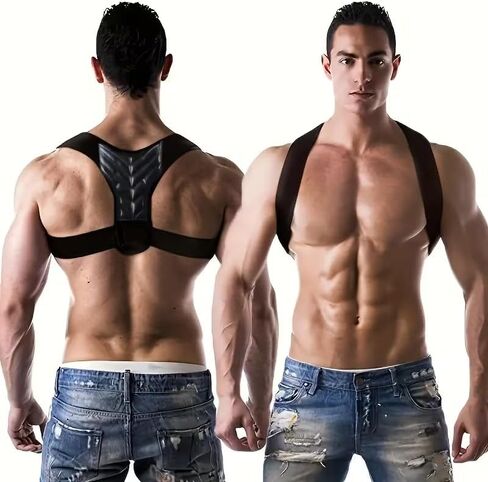 1Pc Adjustable Back Support Exercise Strap for Men & Women - Posture Corrector Belt with Ergonomic Design, Waist Stability, Breathable Polyester Fabric,Professional for Office, Gym, Travel in Saudi Arabia