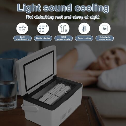 Electric Insulin Cooler Travel Case Box, Insulin Fridge Portable Insulin Refrigerator, Diabetic Travel Case, 32℉-64℉Temperature Control LCD Display(Large) in Kuwait