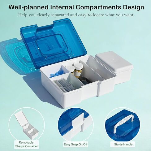 حقيبة مستلزمات مرضى السكري مع حاوية حادة قابلة للإزالة، منظم حمل مستلزمات مرضى السكري لجهاز قياس نسبة الجلوكوز في الدم، وشرائط الاختبار، وجهاز الوخز، وقلم الأنسولين، والإبر والمزيد، رائعة للمنزل/السفر in Kuwait