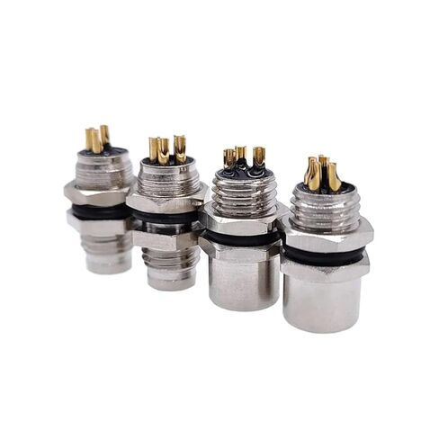 1Pcs M8 Panel Back Mount Sensor Connector Flange Socket Threaded Coupling Male&Female A Type 3 4Pin(Female 4pin) in Saudi Arabia