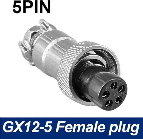 Only Female Plugs 7/16 Inch GX12 Cable Connector 2Pin 3pin 4pin 5pin 6pin 7Pin 1Pcs(5Pin Female Plug) in Saudi Arabia