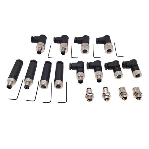 1Pcs M8 Sensor Connector Male&Female Straight Angle Screw Threaded Coupling 3 4 Pin Flange Socket Back Mount(Purple) in Saudi Arabia