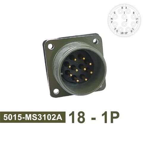 MS3102A MIL-C 5015 Connector 18S-12 18S-8 18S-1 Socket MS3106A MS3108A MIL STD Circular Connectors 1Pcs(Socket 3102 18-1P) in Saudi Arabia