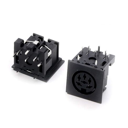 100Pcs/lot 6Pins DIN Female Jack PCB Panel Mount Right Angle / 90 Degree Socket Chassis Terminal in Saudi Arabia