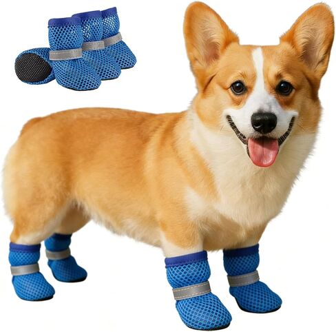 Dog Shoes Breathable Mesh Boots,Summer Breathable Dog Boots Nonslip Sole Paw Protector for Small Medium Dogs_M(Pink) in Kuwait