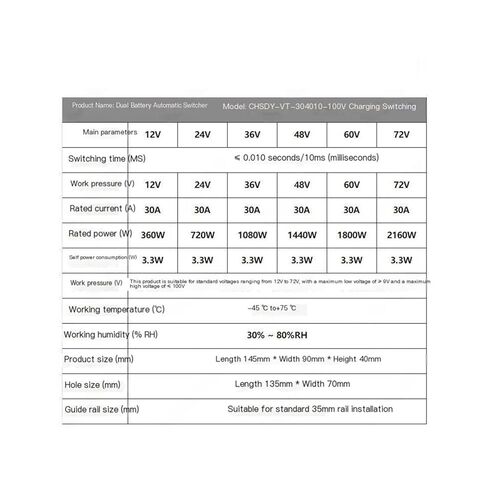 مفتاح عزل شحن البطارية المزدوج (بدء تشغيل 52.5 فولت - إيقاف 70 فولت) in Kuwait