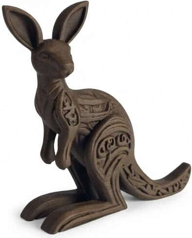 تمثال Kangaroo المنحوتة من الخشب-النحت الأسترالي الأسترالي الجرابي مع لهجات قبلية-مطبوعة ثلاثية الأبعاد في كندا in Kuwait