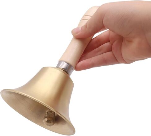 Solid Brass Hand Bell with Wooden Handle, Service Call Bell for Elderly Care, Teaching, Training in Saudi Arabia
