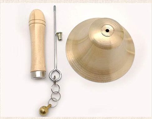 Solid Brass Hand Bell with Wooden Handle, Service Call Bell for Elderly Care, Teaching, Training in Saudi Arabia