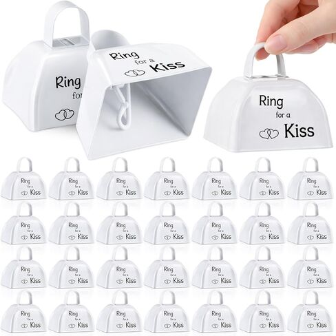 24 مجموعة من أجراس البقر الدائرية لحفلة القبلة، صانعة الضوضاء، أجراس تقبيل حديدية صغيرة للمناسبات الرياضية، حفل استقبال الزفاف، مستلزمات حقيبة جودي in Kuwait