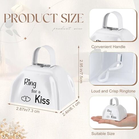 24 مجموعة من أجراس البقر الدائرية لحفلة القبلة، صانعة الضوضاء، أجراس تقبيل حديدية صغيرة للمناسبات الرياضية، حفل استقبال الزفاف، مستلزمات حقيبة جودي in Kuwait