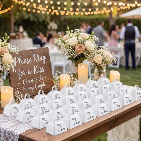 24 مجموعة من أجراس البقر الدائرية لحفلة القبلة، صانعة الضوضاء، أجراس تقبيل حديدية صغيرة للمناسبات الرياضية، حفل استقبال الزفاف، مستلزمات حقيبة جودي in Kuwait