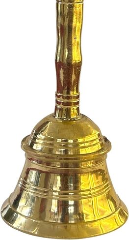 Pure Brass Puja Ki Ghanti for Mandir | Handcrafted Pooja Bell for Aarti | Traditional Temple Ghanti for Home & Office Worship | Prayer bell in Saudi Arabia