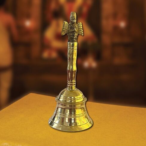 Pure Brass Puja Ki Ghanti for Mandir | Handcrafted Pooja Bell for Aarti | Traditional Temple Ghanti for Home & Office Worship | Prayer bell in Saudi Arabia