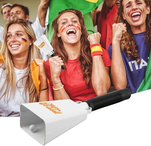 جرس بقرة بمقبض - صانع ضوضاء معدني مقاس 9 بوصة لألعاب كرة القدم والأحداث الرياضية والاحتفالات in Kuwait