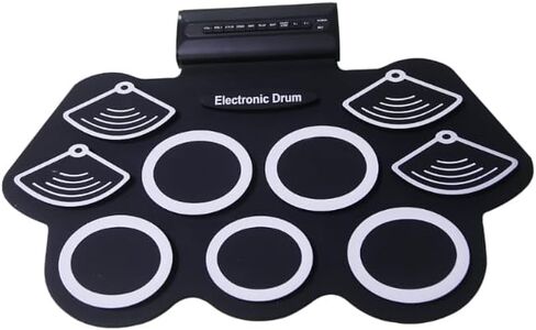 Electronic Roll Up Drum Set: 9-Pads, Portable, w/App & Bluetooth MIDI | Perfect for Beginners in Saudi Arabia
