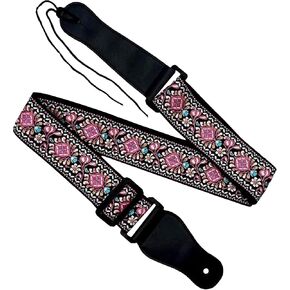 CMC Jacquard Guitar Strap for Acoustic, Electric, Bass Instrument, with Adjustable Buckle, 2" Wide, 60" Long in Kuwait