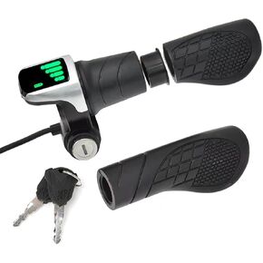 36V Universal Twist Grip Throttle with LCD Power Indicator & Key Lock - Easy Installation for E-Bikes, Electric Scooters & Motorcycles in Saudi Arabia