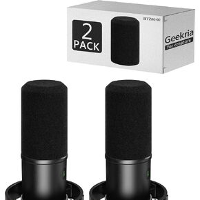 Geekria for Creators Foam Windscreen Compatible with Fifine AmpliGame K688 Microphone Antipop Foam Cover, Mic Wind Cover, Sponge Filter, Flocked Mic Windscreen (Black / 2 Pack) in Kuwait