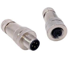 M12 Sensor Connector Matel Signal Shielding Male Female Screw Threaded 4 5 8 Pin 1Pcs(Straight,Female Insert,5P) in Saudi Arabia