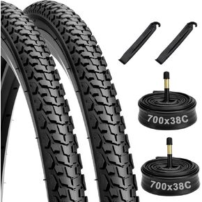 مجموعة إطارات دراجة 700x38C، 40-622 بديلة قابلة للطي ومقاومة للتآكل ومقاومة للثقب، مجموعة إطارات وأنابيب دراجات تتضمن زوجًا من رافعات الإطارات لدراجات الركاب على الطرق والحصى في المدينة in Kuwait