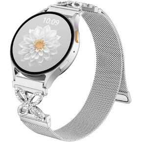 Getino Magnetic Metal Strap Compatible with Galaxy Watch 7 Band, Galaxy Watch 6 Classic Band FE 5 Pro 4 Active 2, 20mm Milanese Floral Dressy Wristband for Samsung Watch Bands Women 40mm 44mm 45mm in Saudi Arabia