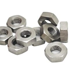 10 Pack M7 x 1.0 Stainless Steel Hex Nuts, 13mm Width, 5mm Height, Silver Finish, Right Hand Thread in Saudi Arabia