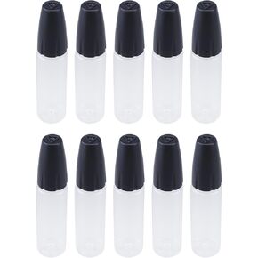 زجاجات ذات رأس إبرة سوداء، زجاجات قطارة بلاستيكية سعة 15 مل، عبوة من 10 قطع in Kuwait