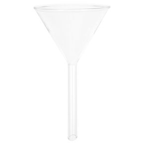 قمع زجاجي للمختبر قمع زجاجي واسع الفم 75 مم لنقل السوائل الكيميائية وترشيحها بتصميم مثلث عالي الثبات in Kuwait