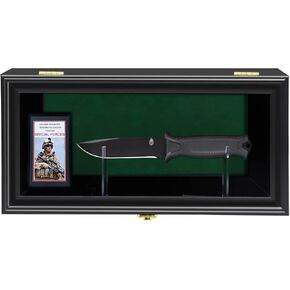 حافظة عرض السكين، صندوق ظل سكين واحد، خزانة مثبتة على الحائط مع حماية من الأشعة فوق البنفسجية، حامل أكريليك قابل للقفل قابل للتعديل، مقاس 15.4 × 7.5 × 4.6 بوصة in Kuwait