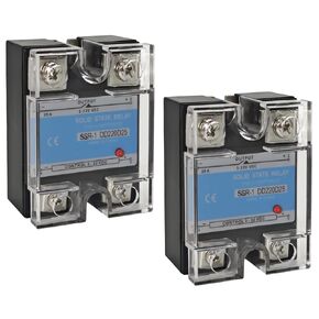 SSR-25DD Solid State Relays (Pack of 2) - DC 3–32V Input, DC 5–200V Output, 25A Single Phase for Industrial Automation & Temperature Control in Kuwait