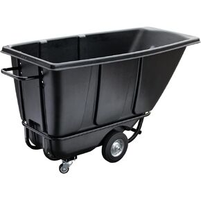 Commercial Products Tilt Dump Truck - 850 lbs Capacity 1/2 Cu.Yd | 10" Wheels & 3" Casters Trash Cart | Trash Recycling Cart for Construction Sites & Industrial Transport in Kuwait