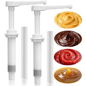 مضخات بديلة عالمية مكونة من عبوتين لموزعات جبن الناتشو/الفادج الساخن/الشراب - متوافقة مع سخانات الصلصة 2.2Qt-7.6Qt - بلاستيك صالح للطعام in Kuwait