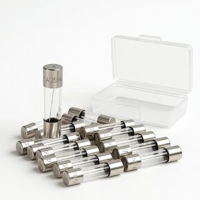 10 أمبير 250 فولت صمامات زجاجية سريعة النفخ، 30 قطعة 5 × 20 مم 10 أمبير استبدال الصمامات الإلكترونية لأضواء عيد الميلاد والأجهزة والإلكترونيات - 0.2 × 0.78 بوصة (10 أمبير) in Kuwait