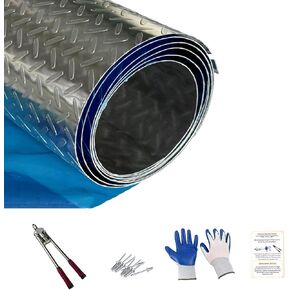 48" x 96" Aluminum Plate Sheet Compatible with Trailer, RV, Etc Generic, 0.04" Thick, Lentil Pattern, 1Roll in Kuwait