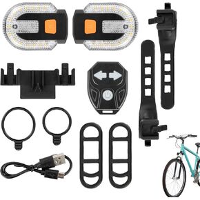 2Pcs Bicycle Turn Signals with Alarm, Split/Integrated Bicycle Tail Light, Brake Light, 5 Light Modes, USB Rechargeable, Waterproof, Remote Control & Detachable for Safe Night Cycling in Kuwait