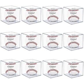 UV Protected Acrylic Boxes for Display, Clear Display Case Baseball Cube Memorabilia Showcase Autograph Ball Protector (12 Pack) in Saudi Arabia