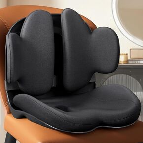 3D Lumbar Support Seat Cushion M3 - محاذاة العمود الفقري الحاصل على براءة اختراع مصحح وضعية مريحة للعمود الفقري ، ورغوة شبكية ومحمولة ، محمولة للمنزل ، والسيارة ، والمكتب ، والتأمل ، والألعاب ، والخارجية 16.5 "W × 15.7" د. in Kuwait