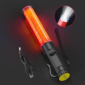 Traffic Wand Rechargeable, 10 Inch Traffic Control Baton Light with 3 Flashing Modes and 1 White LED on Top, Air Marshaling Signal Wand with Side Clip for Airport, Parking, Car Directing, 1 Pack in Kuwait