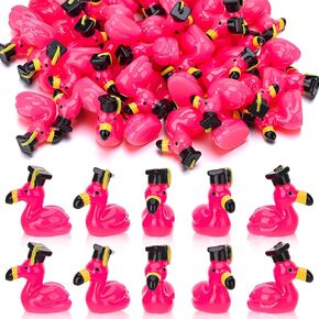 50 PCS Christmas Mini Resin Flamingos ، Histrich Hat Miniature Flamingo Ducks ، in Kuwait