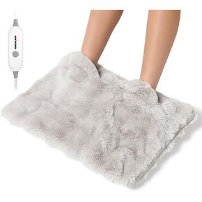Electric Foot Warmer, Luxury Faux Fur Heating Pad for Feet Pain Relief Cramp, Heated Foot Warmer for Under Desk & Bed with 3 Heat Settings & 2H Auto-Off, ETL Certified, 20x22 Inch, Dark Grey in Saudi Arabia
