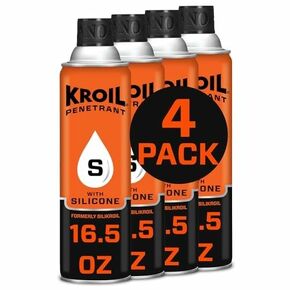 Kroil Penetrant Silikroil with Silicone - Rust Penetrating Lubricant - Corrosion Inhibitor Oil - Displaces Moisture - Home & Industrial Use - Aerosol - 16.5 oz - 4 Pack (AZSK162C4) in Kuwait