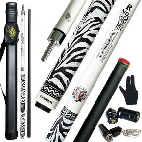 Tai ba cues غلاف من الكتان لحوض السباحة مكون من قطعتين، طرف جلد متعدد الطبقات 13 مم، 58 بوصة، عصا البلياردو الاحترافية من خشب القيقب الكندي الصلب 18، 19، 20، 21 أونصة (قابلة للتحديد) in Kuwait