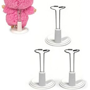 3 Pack Mini Doll Stand لأرقام 11-17 سم ، تناسب 15 سم/17 سم دمى أفخم ， حامل عرض بلاستيكي أبيض مع مقطع الخصر القابل للتعديل ، الدعم المستقر للعرض القابل للتحصيل والتصوير الفوتوغرافي in Saudi Arabia