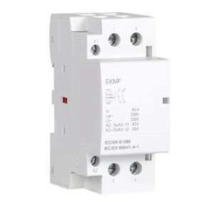 EKMF Modular Contactor, 2P 4P DIN Rail Mount, 230V/380V Single-Phase Three-Phase, Automatic Operation, Industrial Residential Applications (25A 2NO) in Kuwait