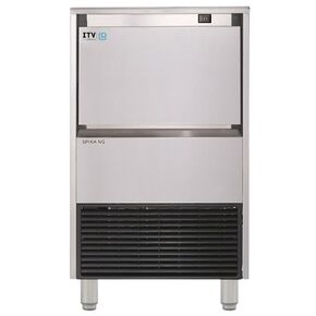 ITV Ice Maker SPIKA NG 130-H, Commercial Self-Contained Ice Maker Countertop Machine, 134 lb/24 hr, 44.1 lb Storage, Half-Dice Cubes, 304 Stainless Steel, Electro Mechanic Timer, Dual Switch in Saudi Arabia