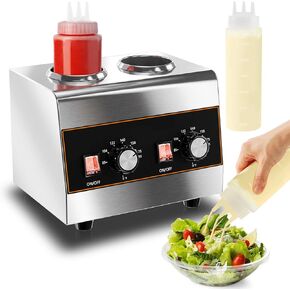 موزع جبن ناتشو، موزع صوص الجبن الكهربائي الأكثر دفئًا، موزع حلوى الشوكولاتة التجارية، موزع حلوى ساخنة لجبن ناتشو كراميل مع زجاجات ضغط سعة 22 أونصة/650 مل*2 in Kuwait